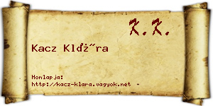 Kacz Klára névjegykártya