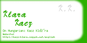 klara kacz business card